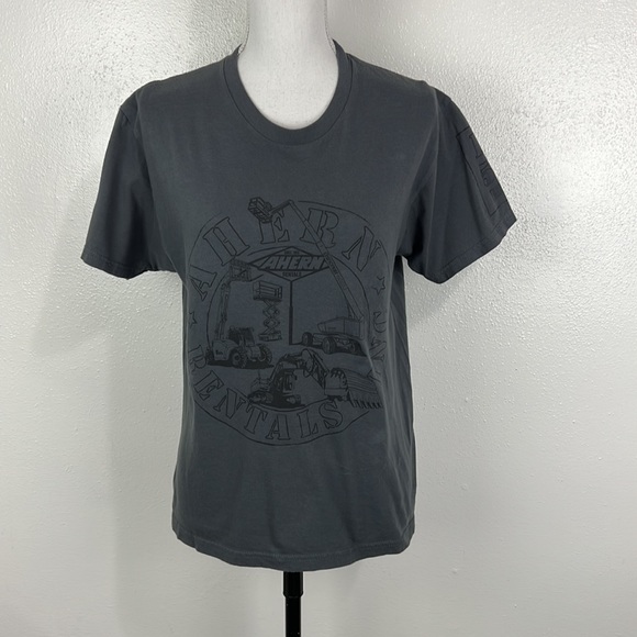Ahern Rentals Shirt Women Medium Grey Cotton Graphic Short Sleeve Tee Adult - Picture 10 of 10